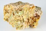 Lustrous, Yellow Apatite Crystals on Feldspar - Morocco #185459-1